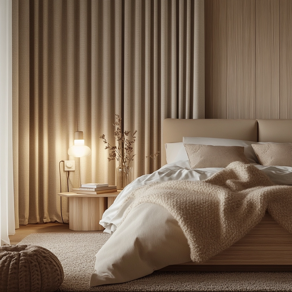 bedroom curtains beige 2