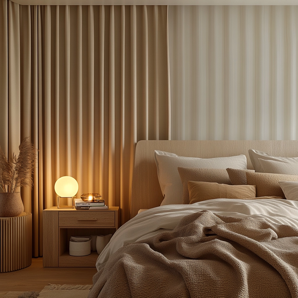 bedroom curtains beige 3