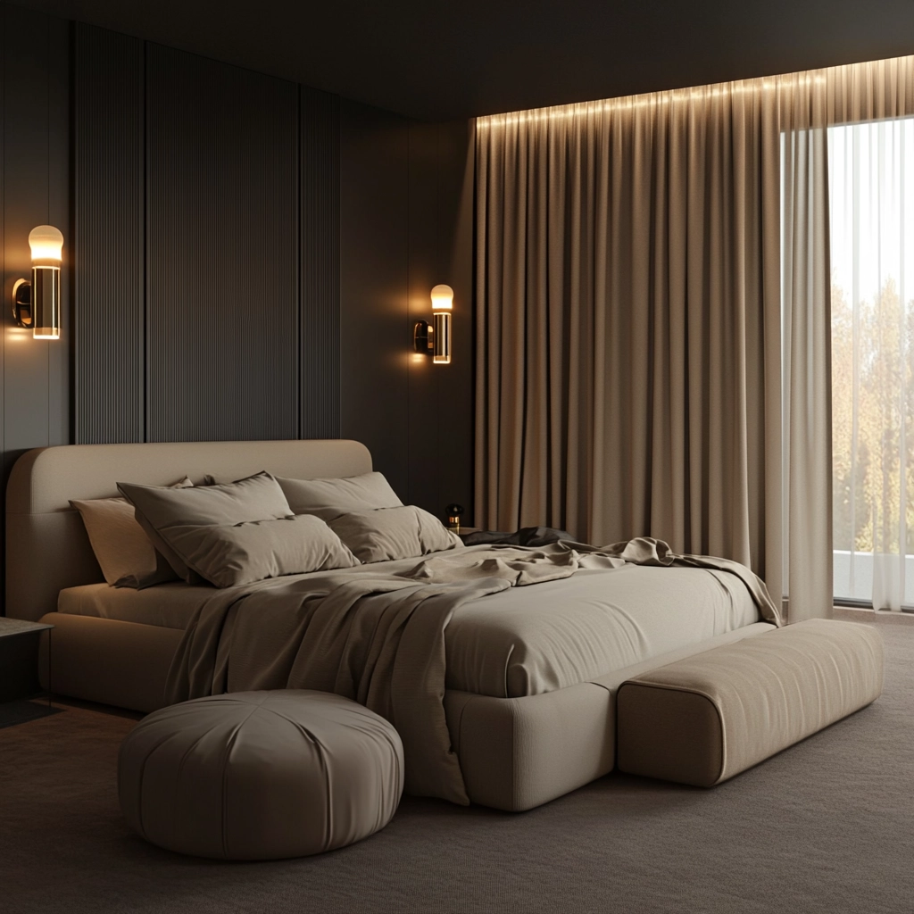 bedroom curtains beige 37