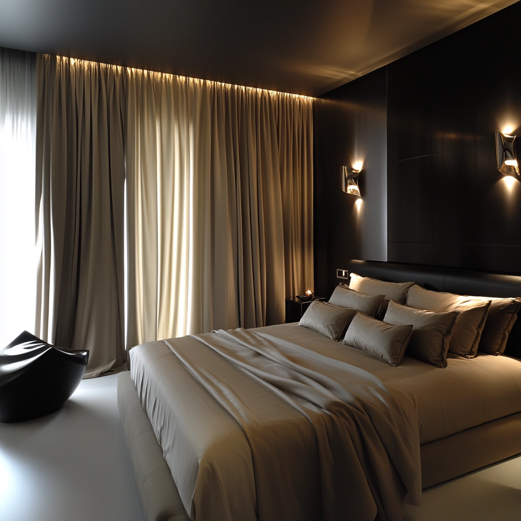 bedroom curtains beige 40