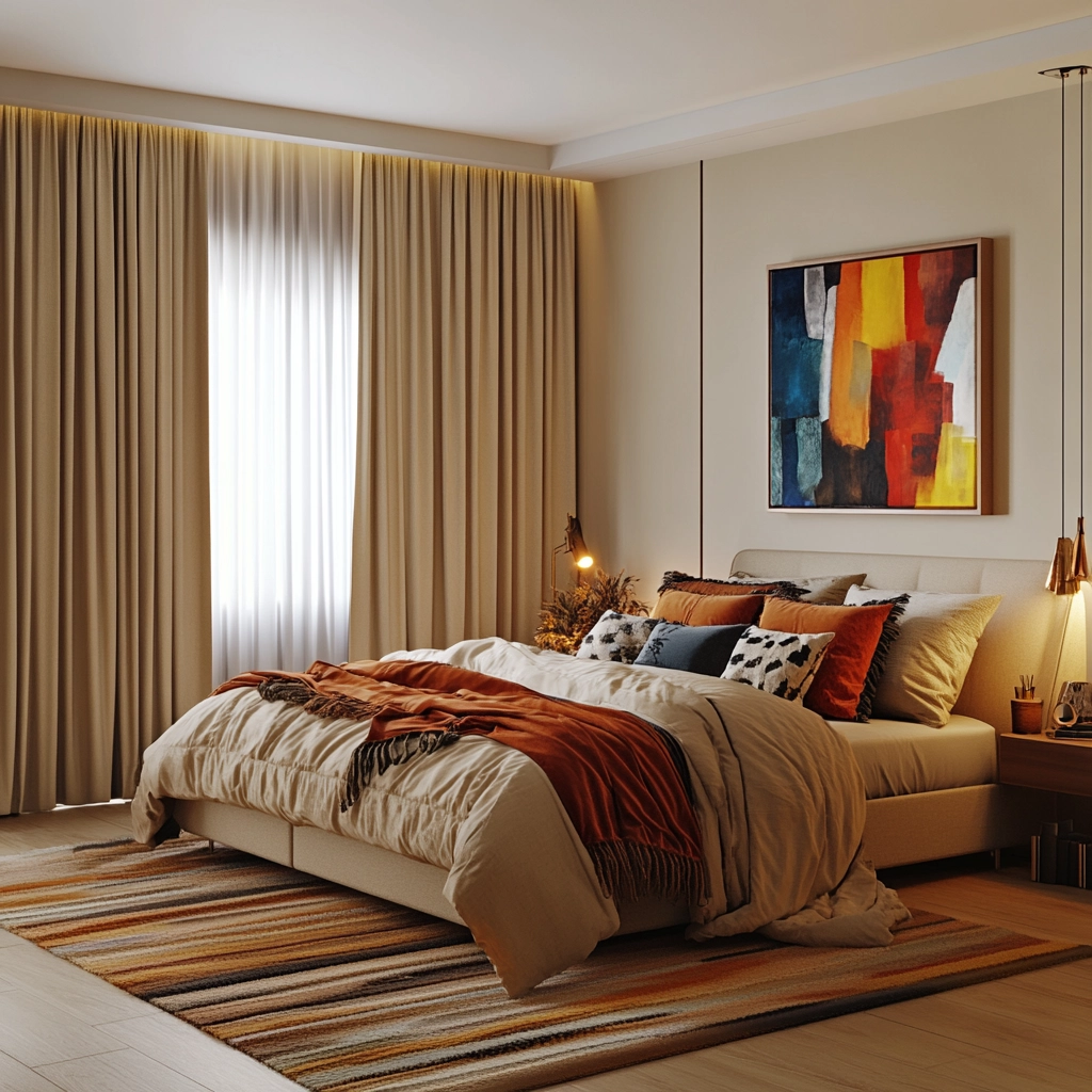 bedroom curtains beige 45
