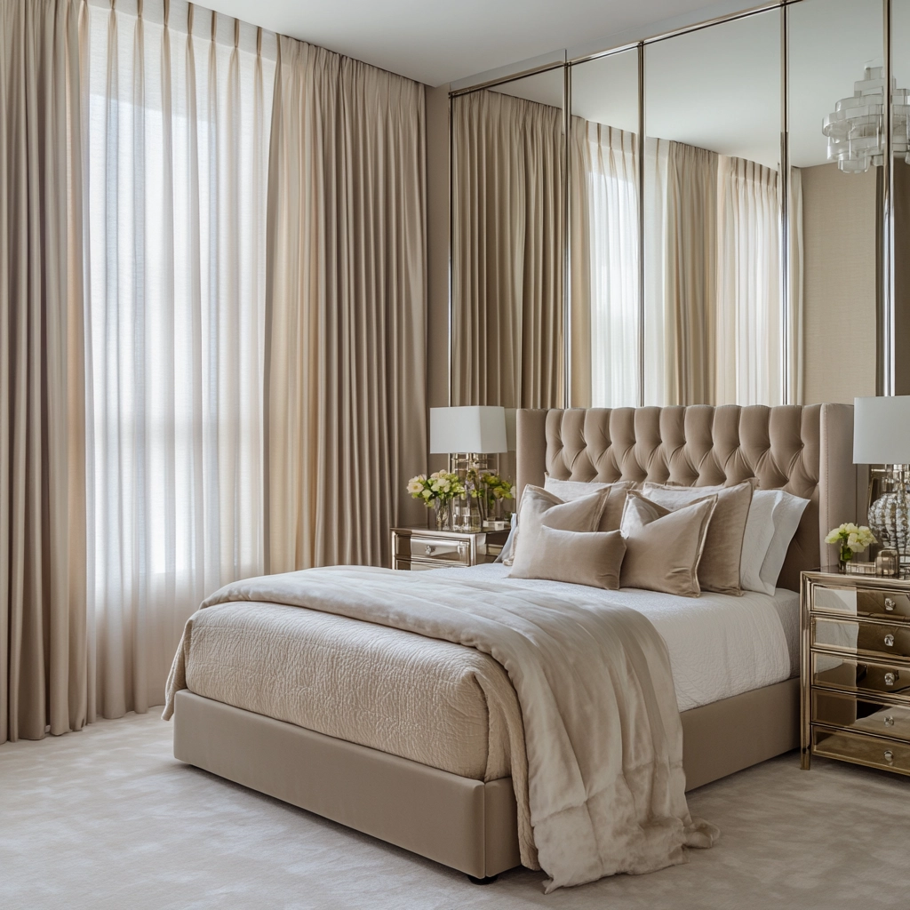 bedroom curtains beige 5