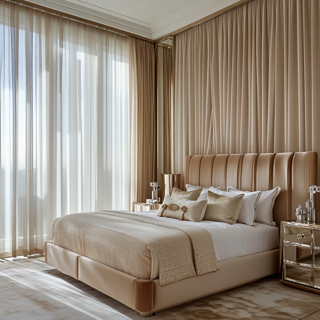 bedroom curtains beige 6