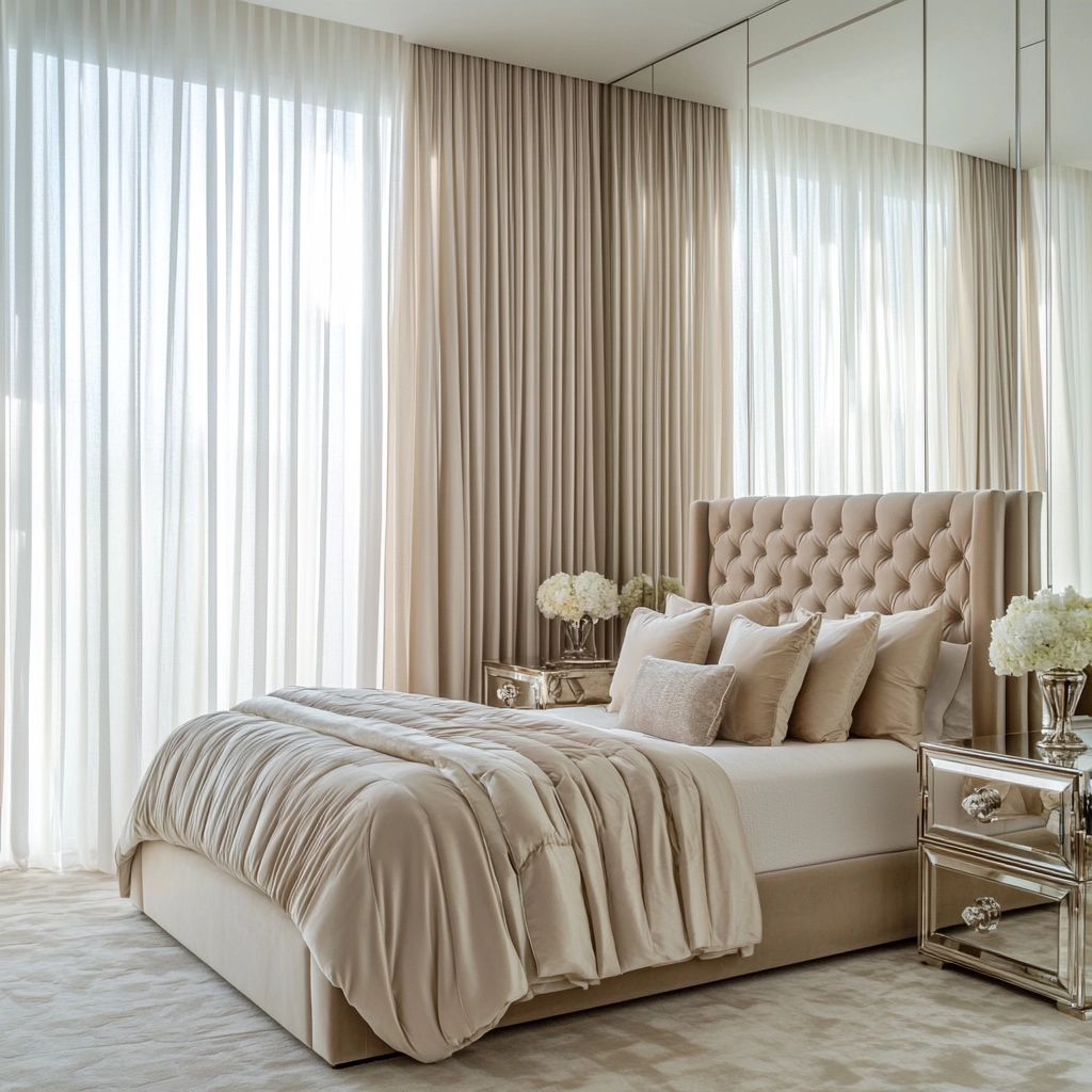 bedroom curtains beige 7