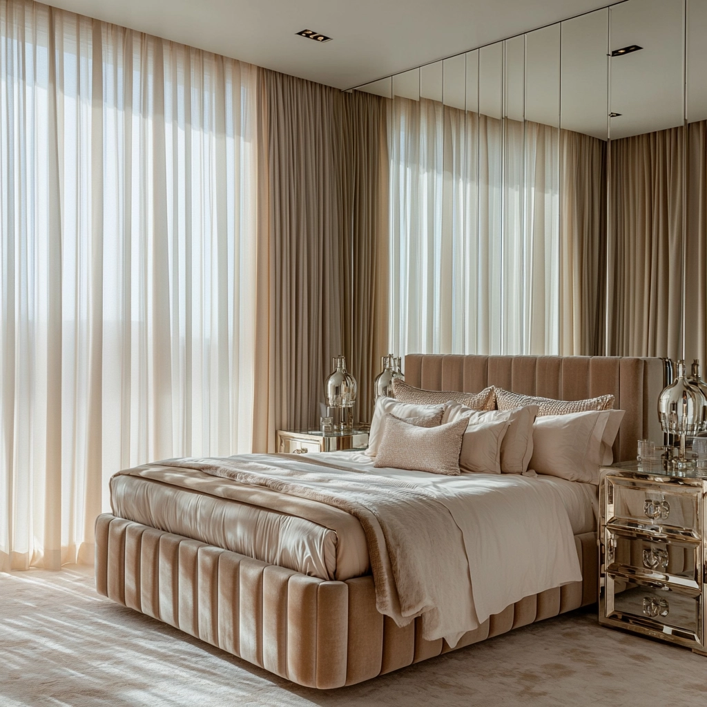 bedroom curtains beige 8