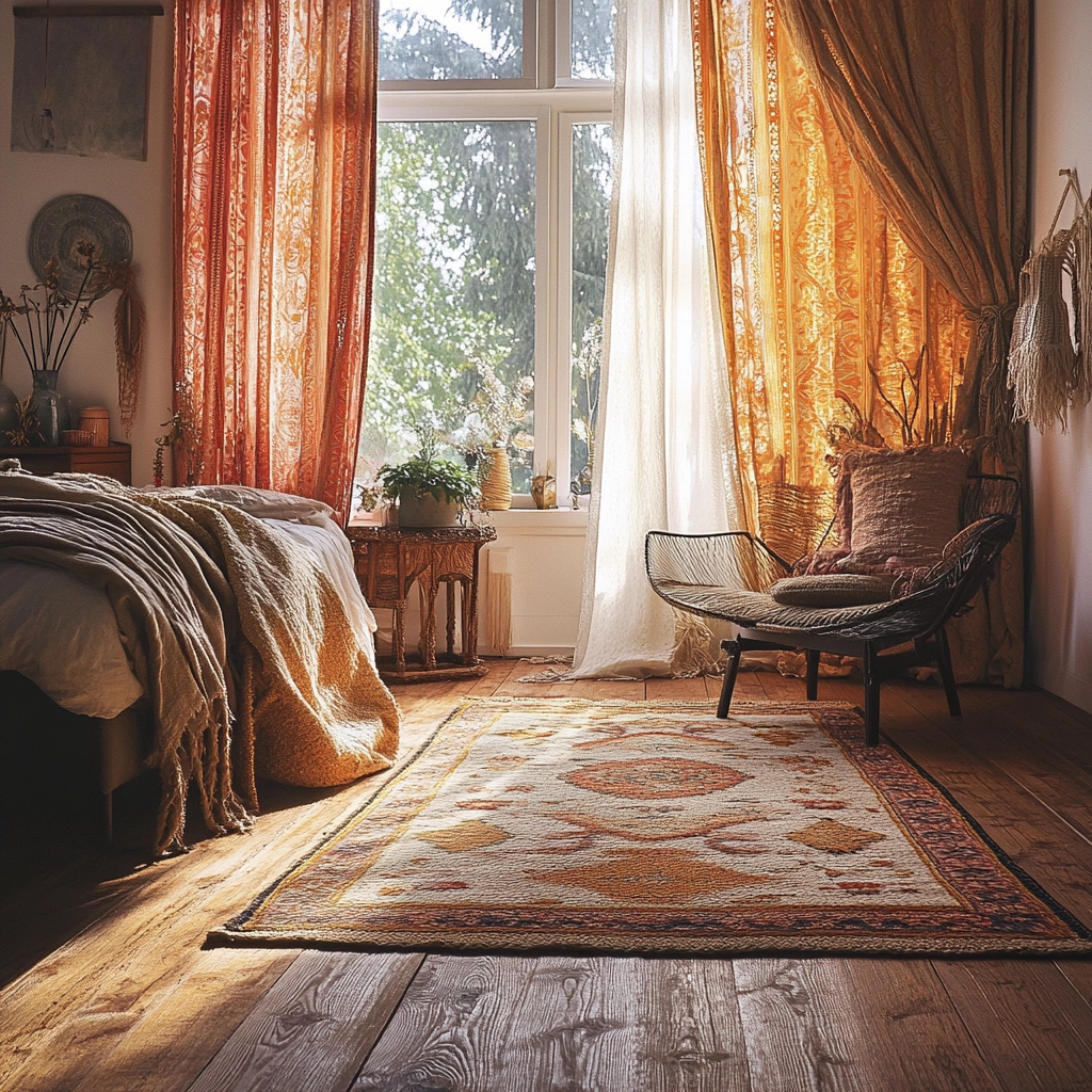bedroom rug ideas wood floor 12