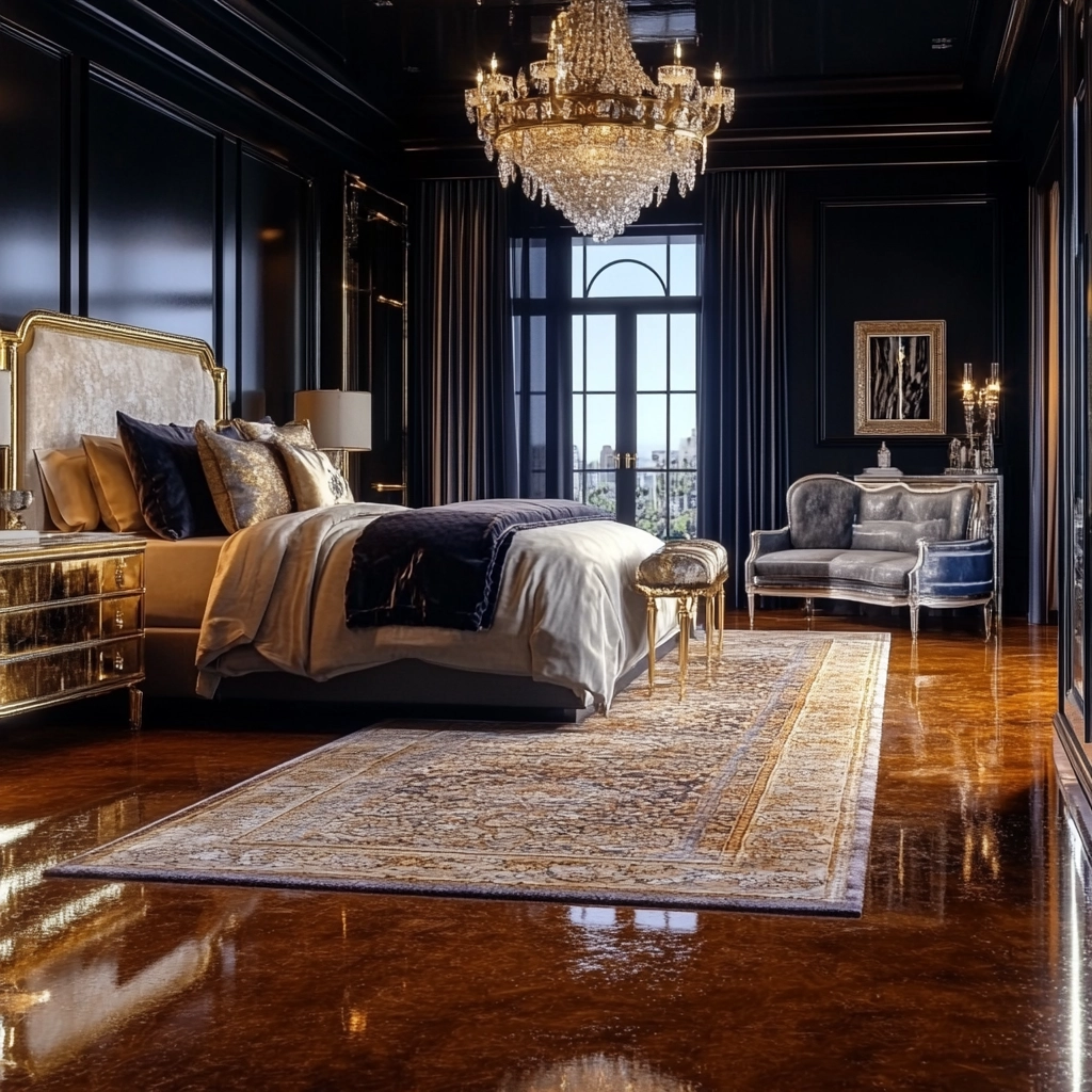 bedroom rug ideas wood floor 17