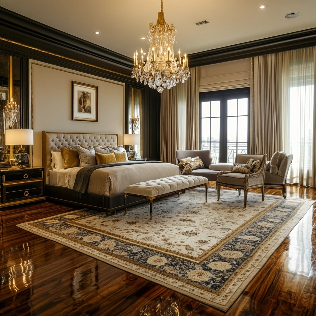 bedroom rug ideas wood floor 20
