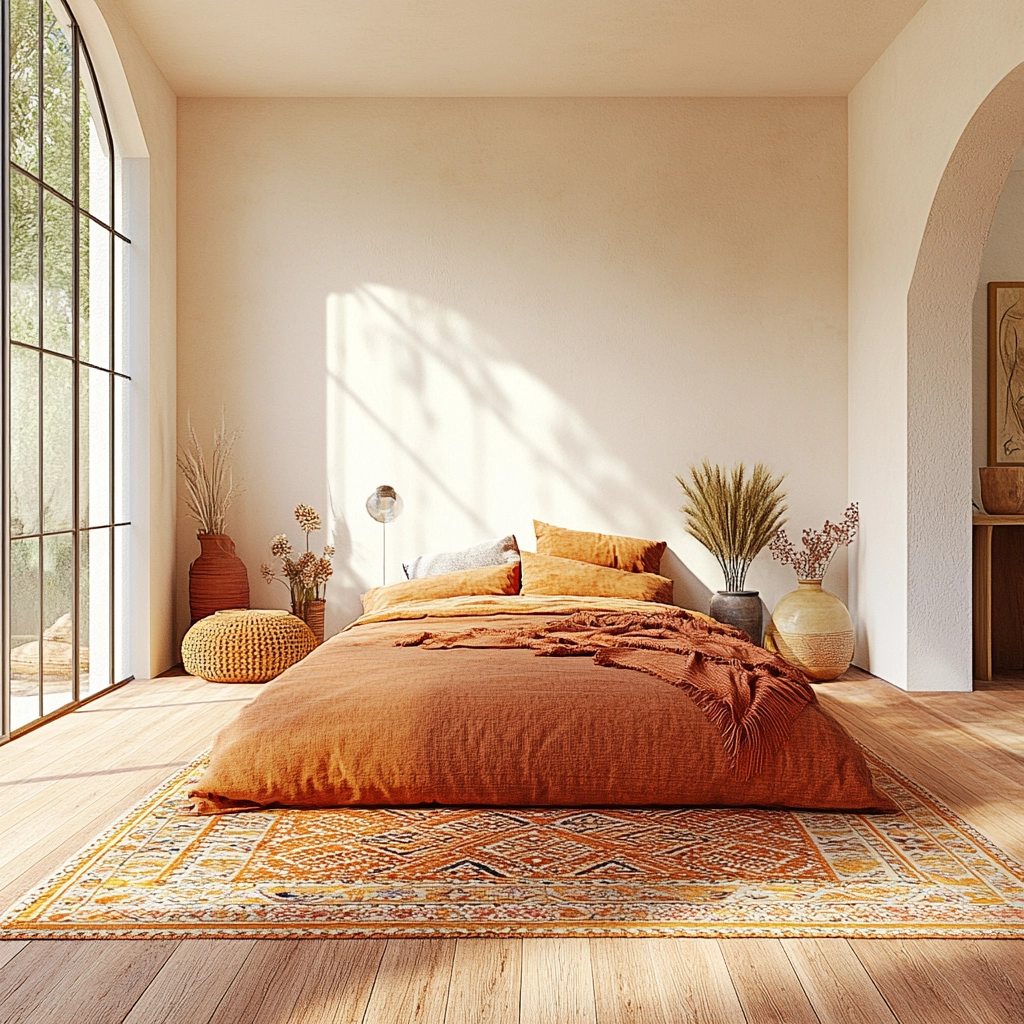 bedroom rug ideas wood floor 67