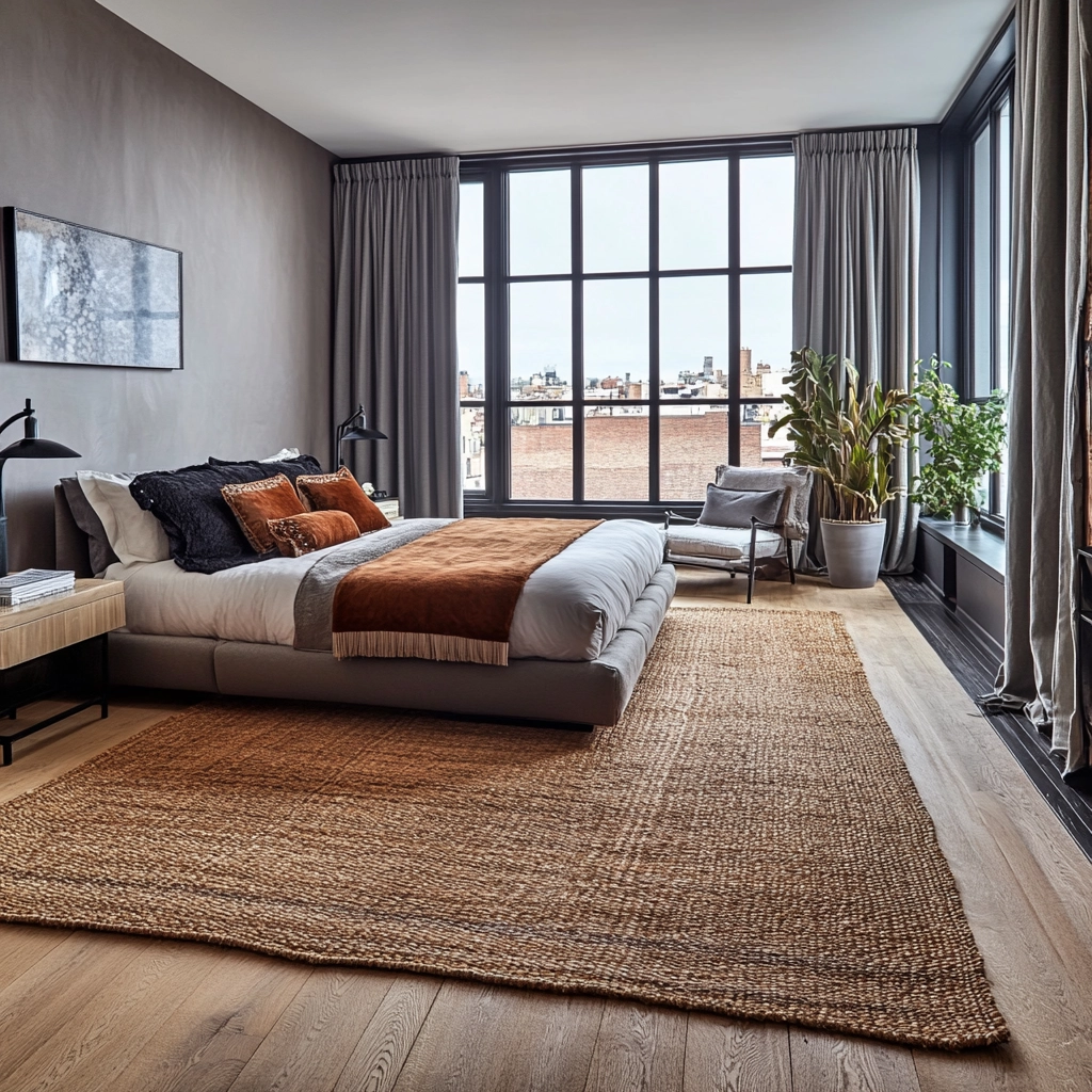 bedroom rug ideas wood floor 69