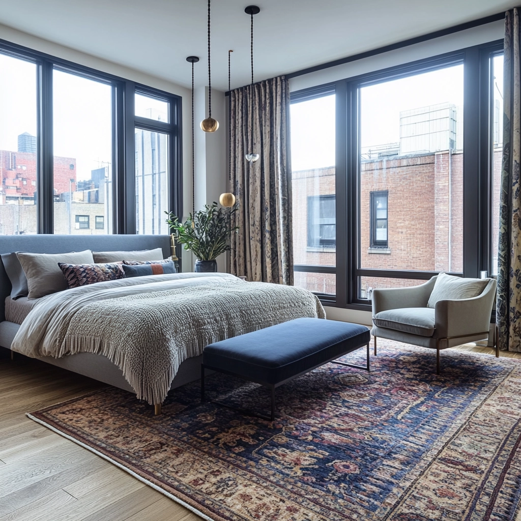 bedroom rug ideas wood floor 71