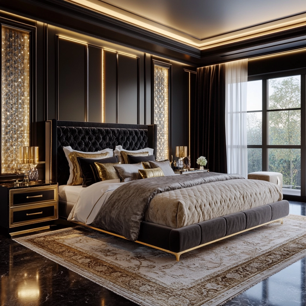 bedroom rug placement 12