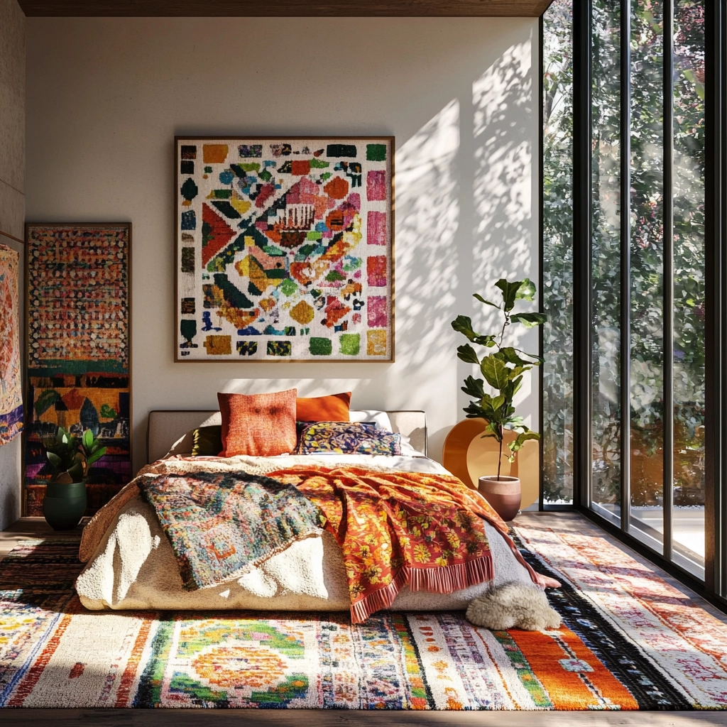 bedroom rug placement 19