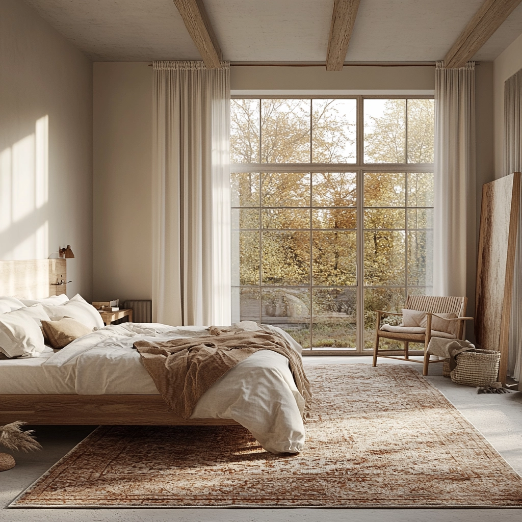 bedroom rug placement 2