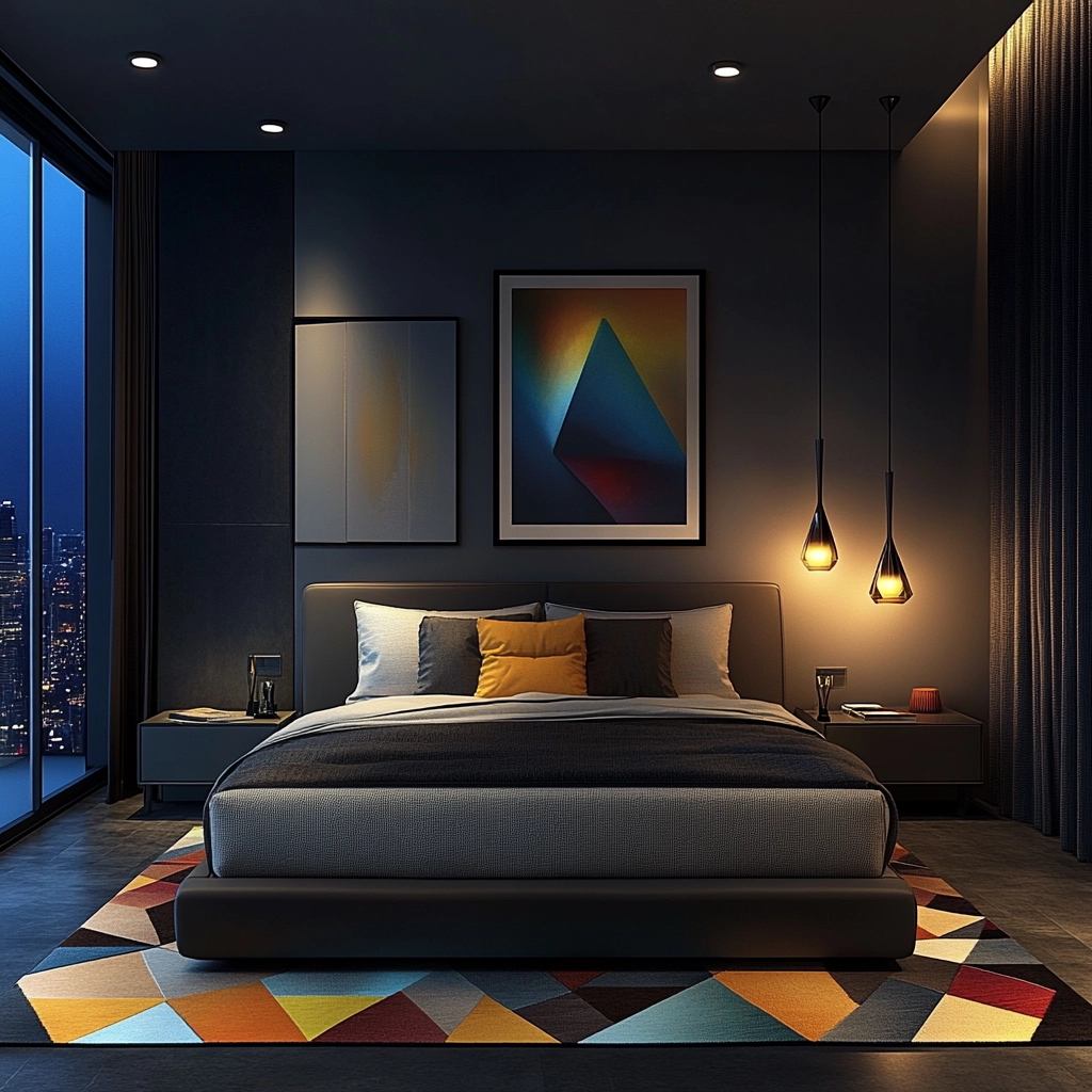 bedroom rug placement 22