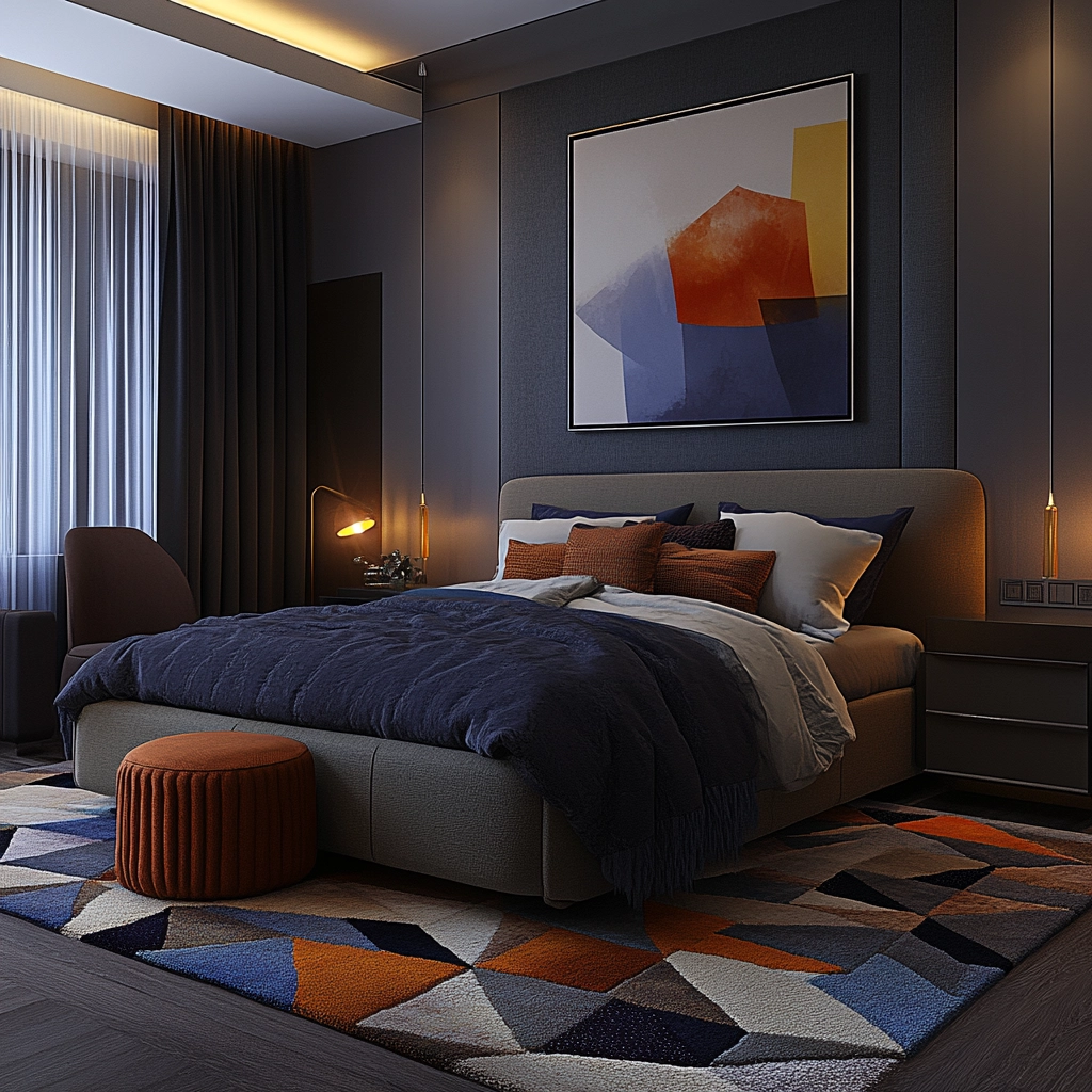 bedroom rug placement 24