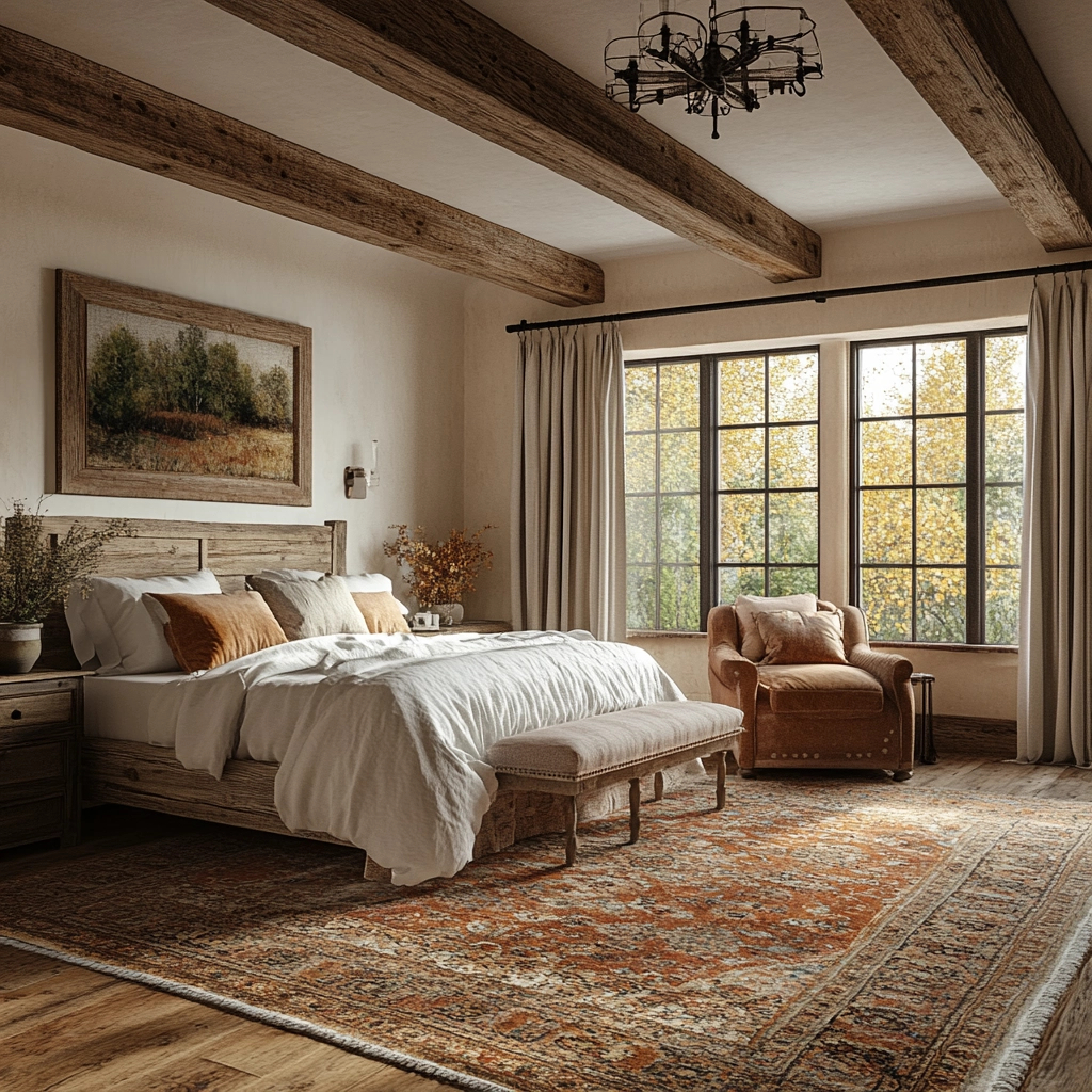 bedroom rug placement 25