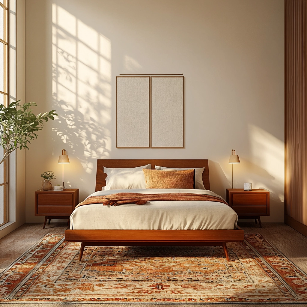 bedroom rug placement 34