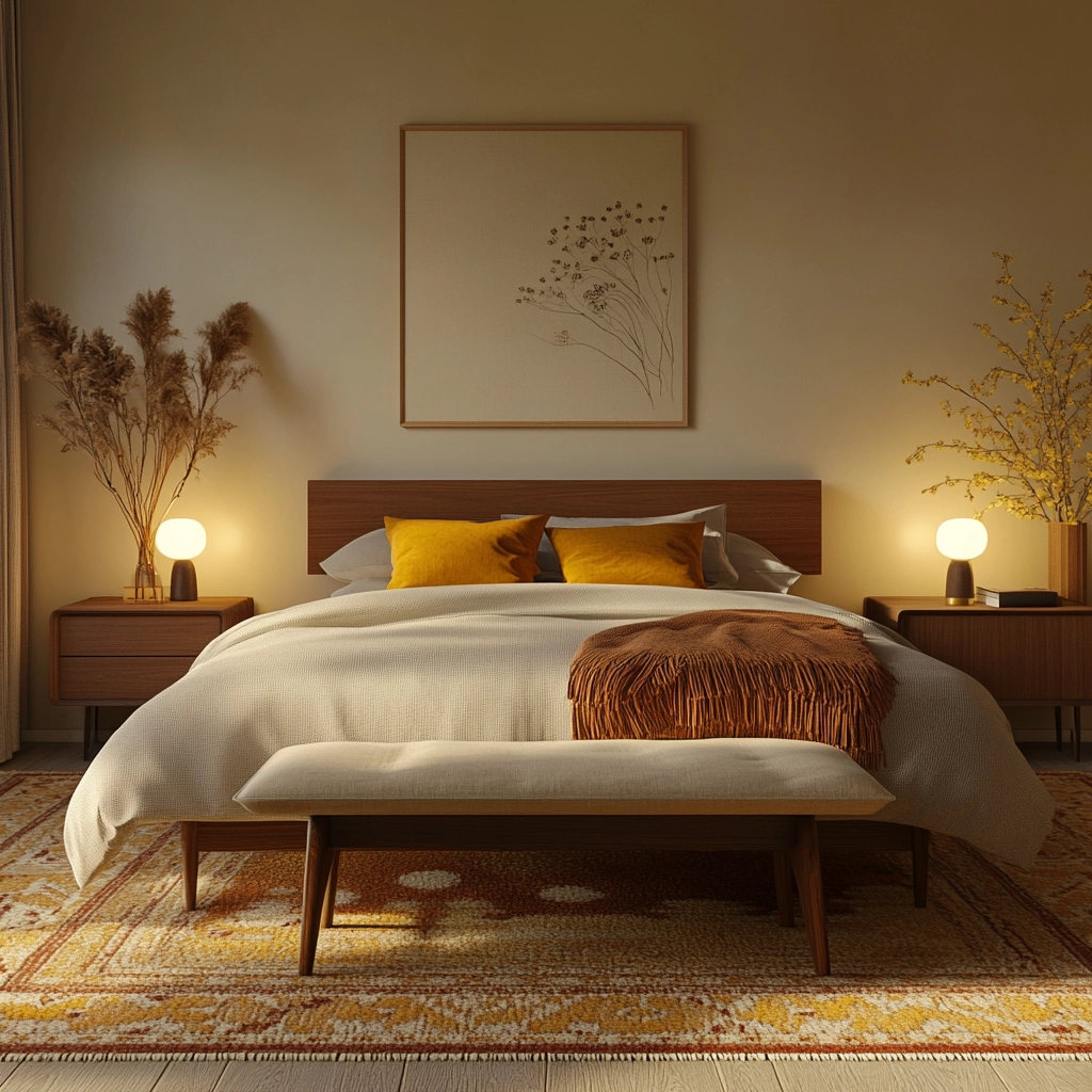 bedroom rug placement 36