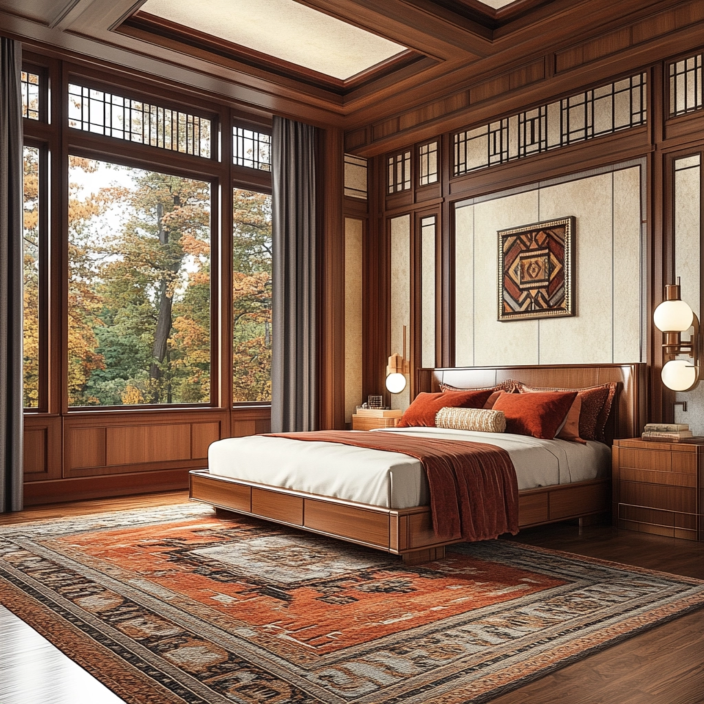 bedroom rug placement 37