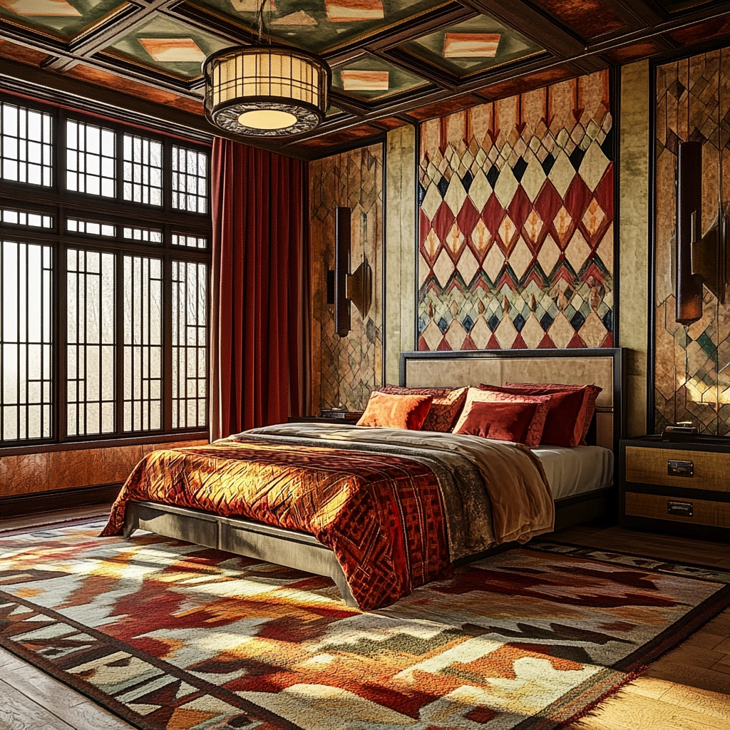 bedroom rug placement 38