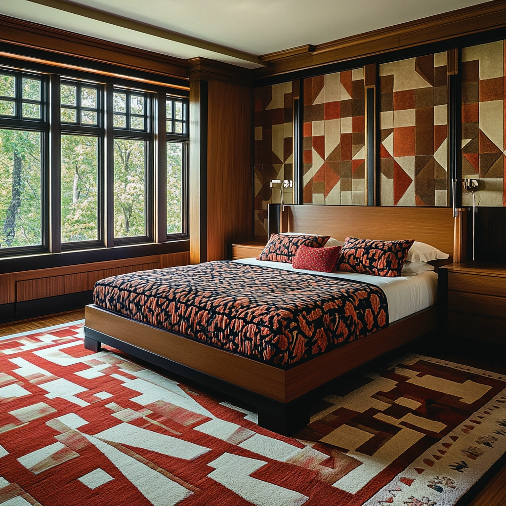 bedroom rug placement 39