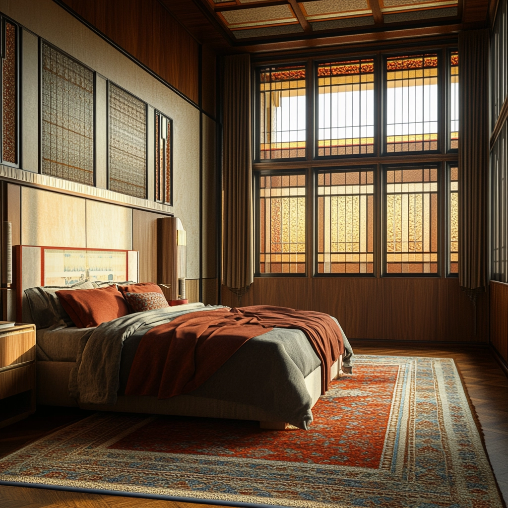 bedroom rug placement 40