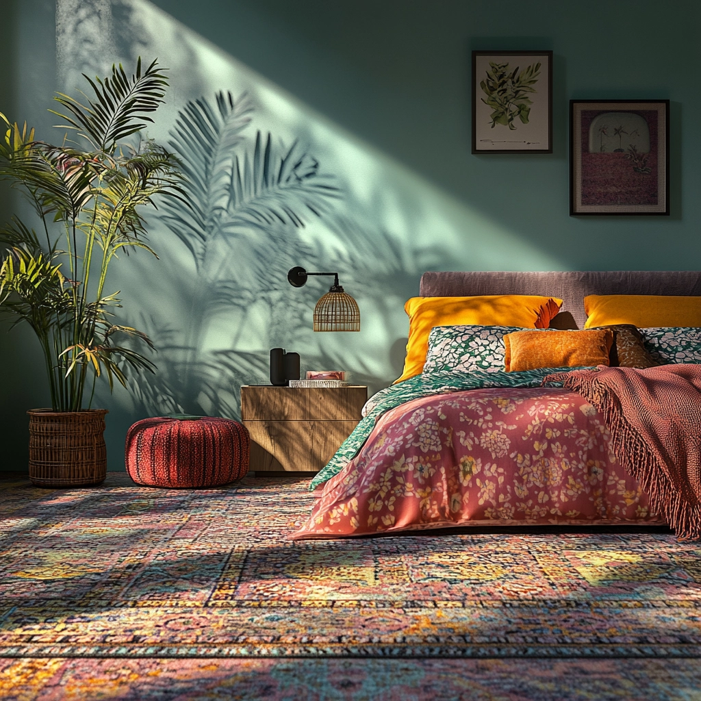 bedroom rug placement 45