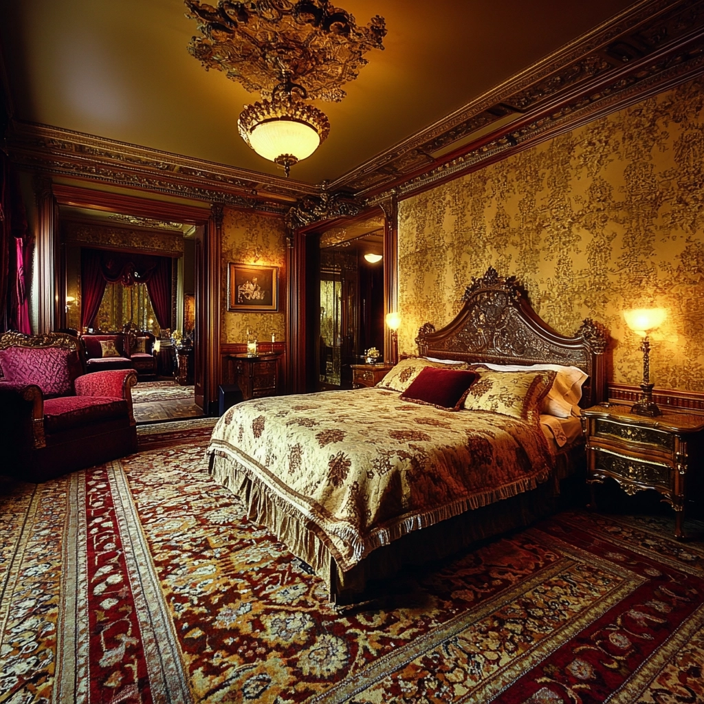 bedroom rug placement 49