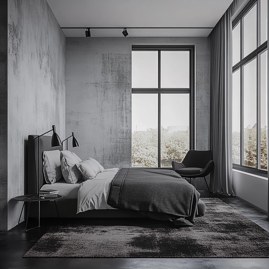 bedroom rug placement 55