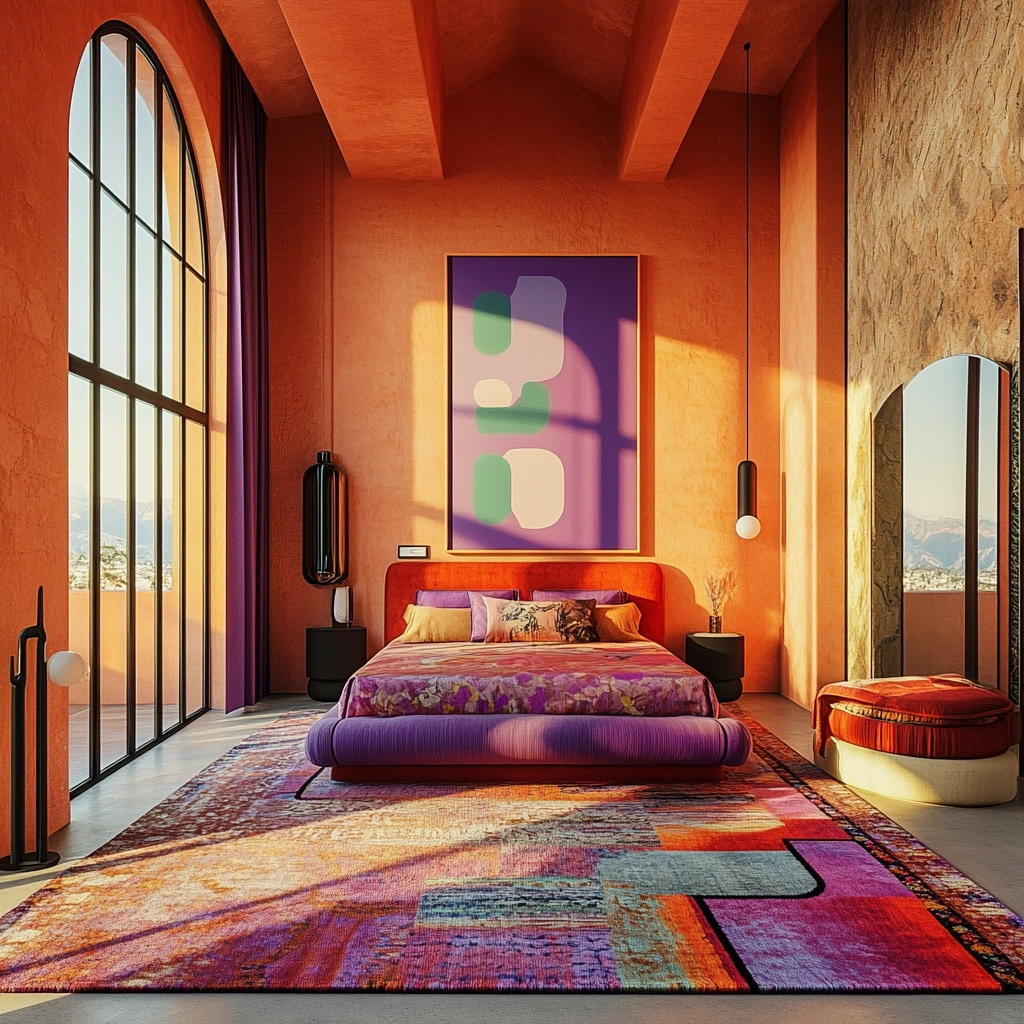 bedroom rug placement 58