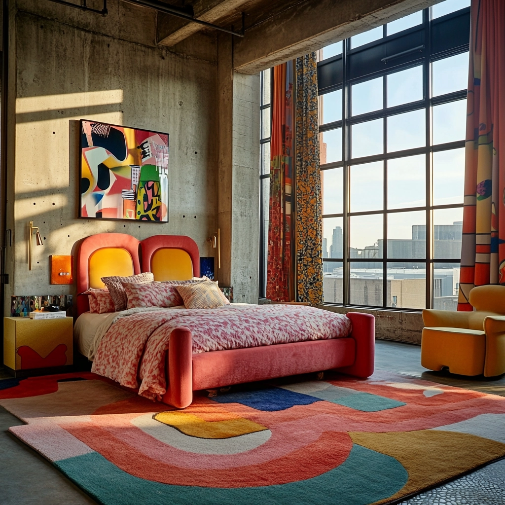 bedroom rug placement 59