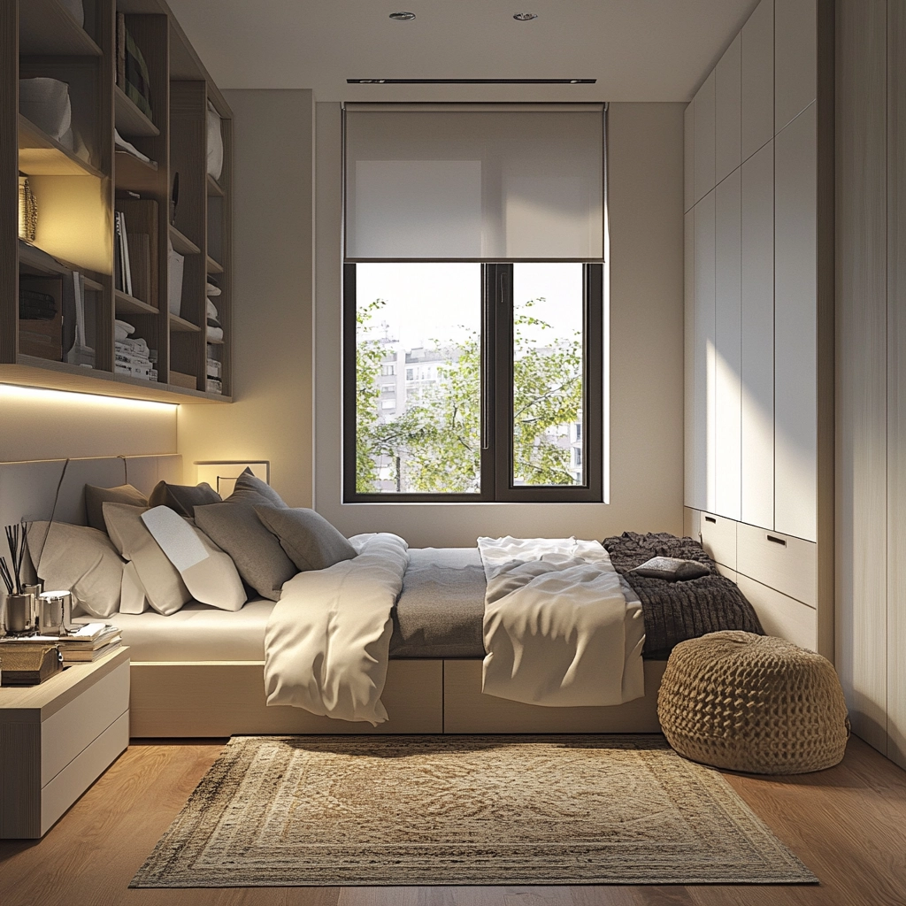 bedroom rug placement 77