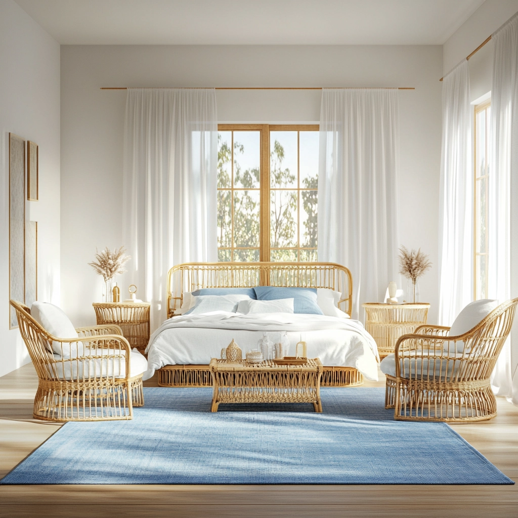 bedroom with blue rug 11