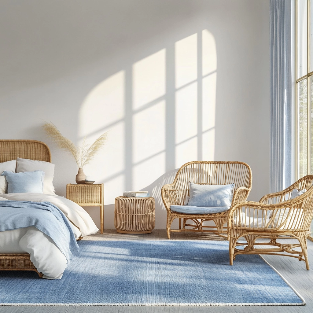 bedroom with blue rug 12