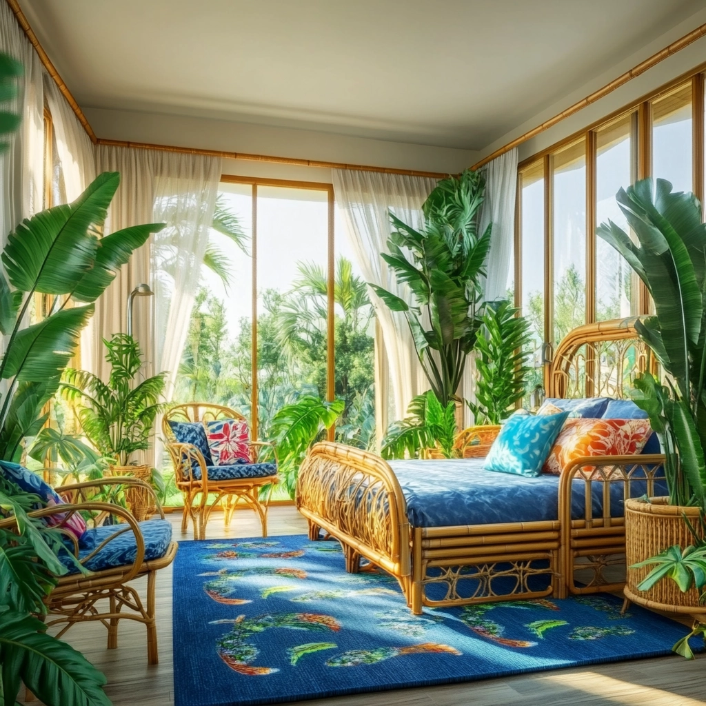 bedroom with blue rug 22