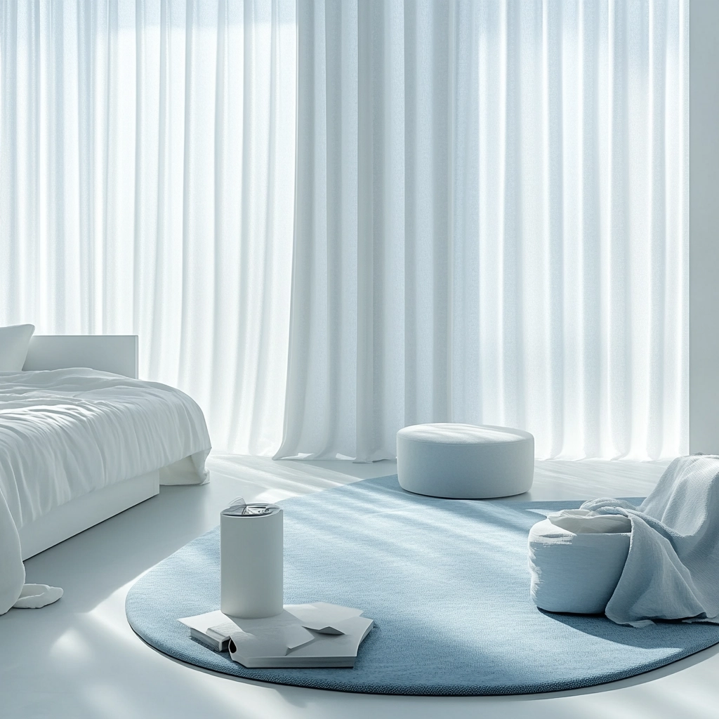 bedroom with blue rug 7