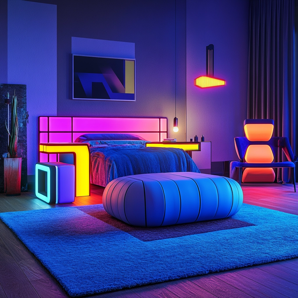 bedroom with blue rug 76