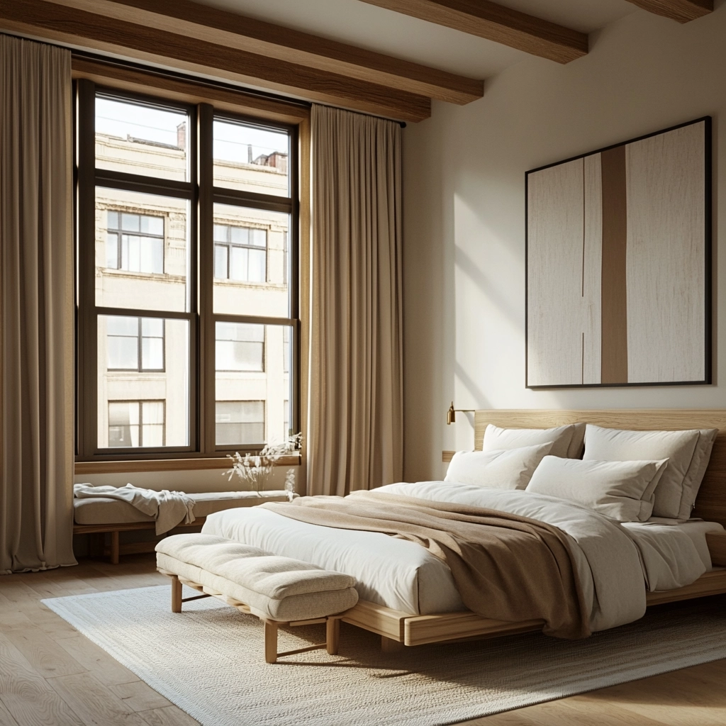 bedroom with dark grey carpet 1