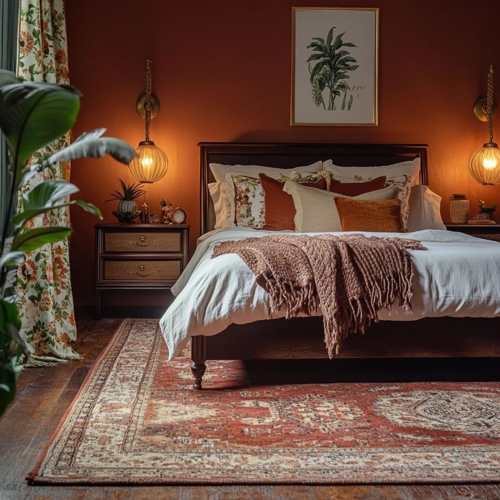 bedroom with dark grey carpet 10