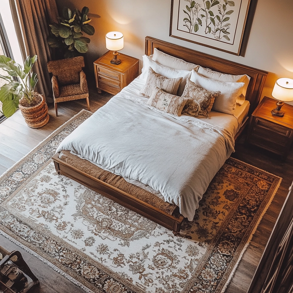 bedroom with dark grey carpet 12