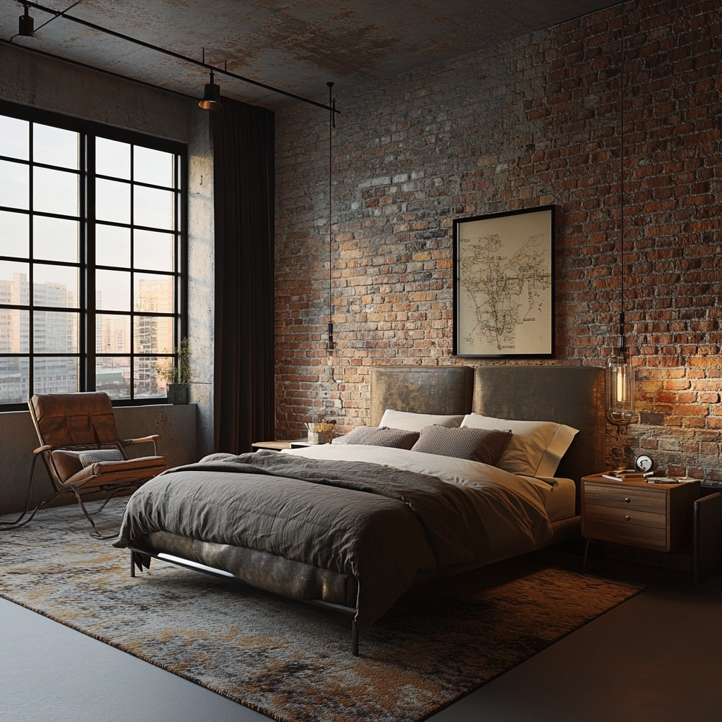 bedroom with dark grey carpet 14