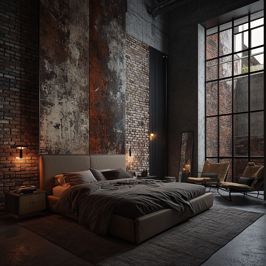 bedroom with dark grey carpet 15