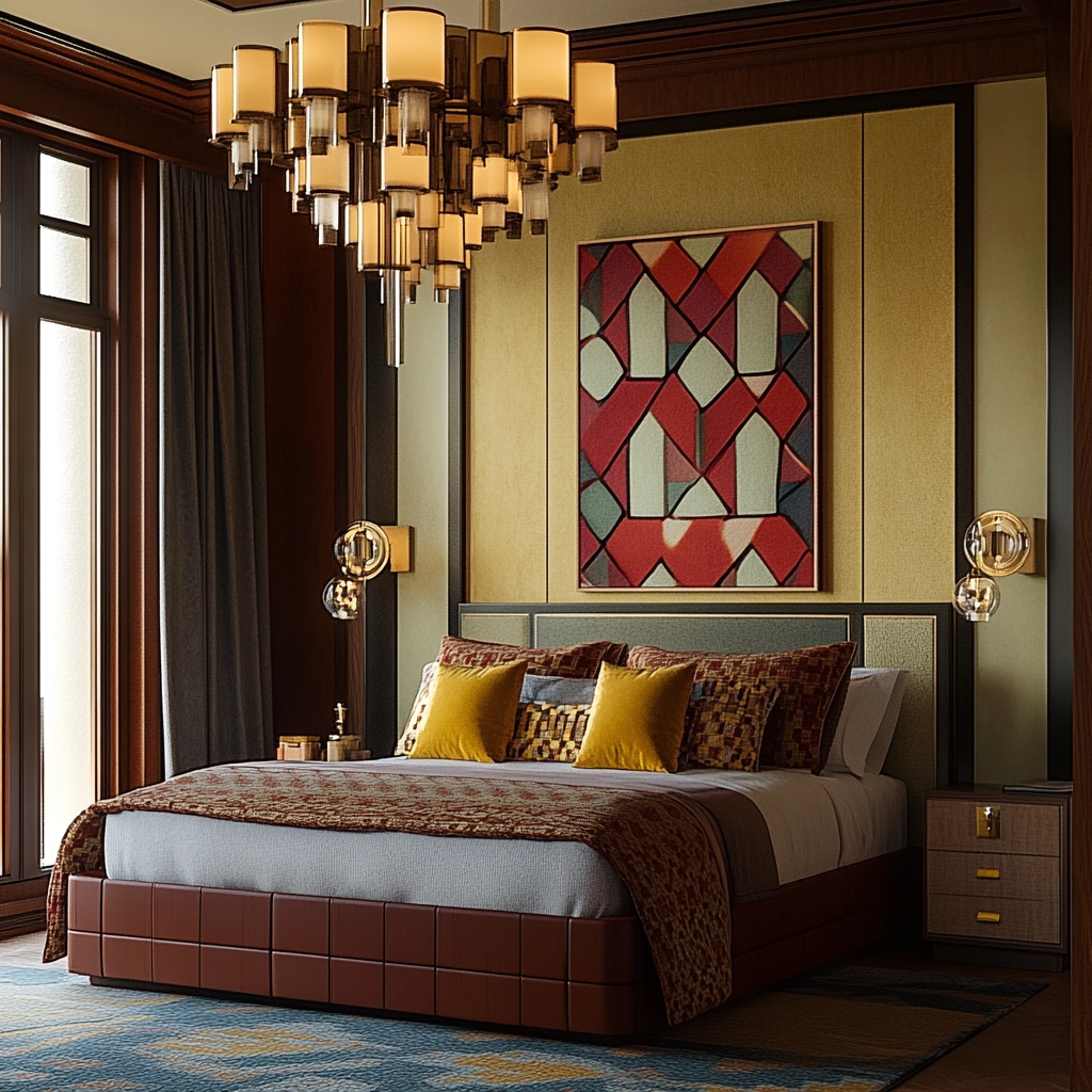 bedroom with dark grey carpet 17