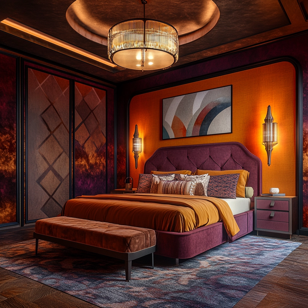 bedroom with dark grey carpet 18