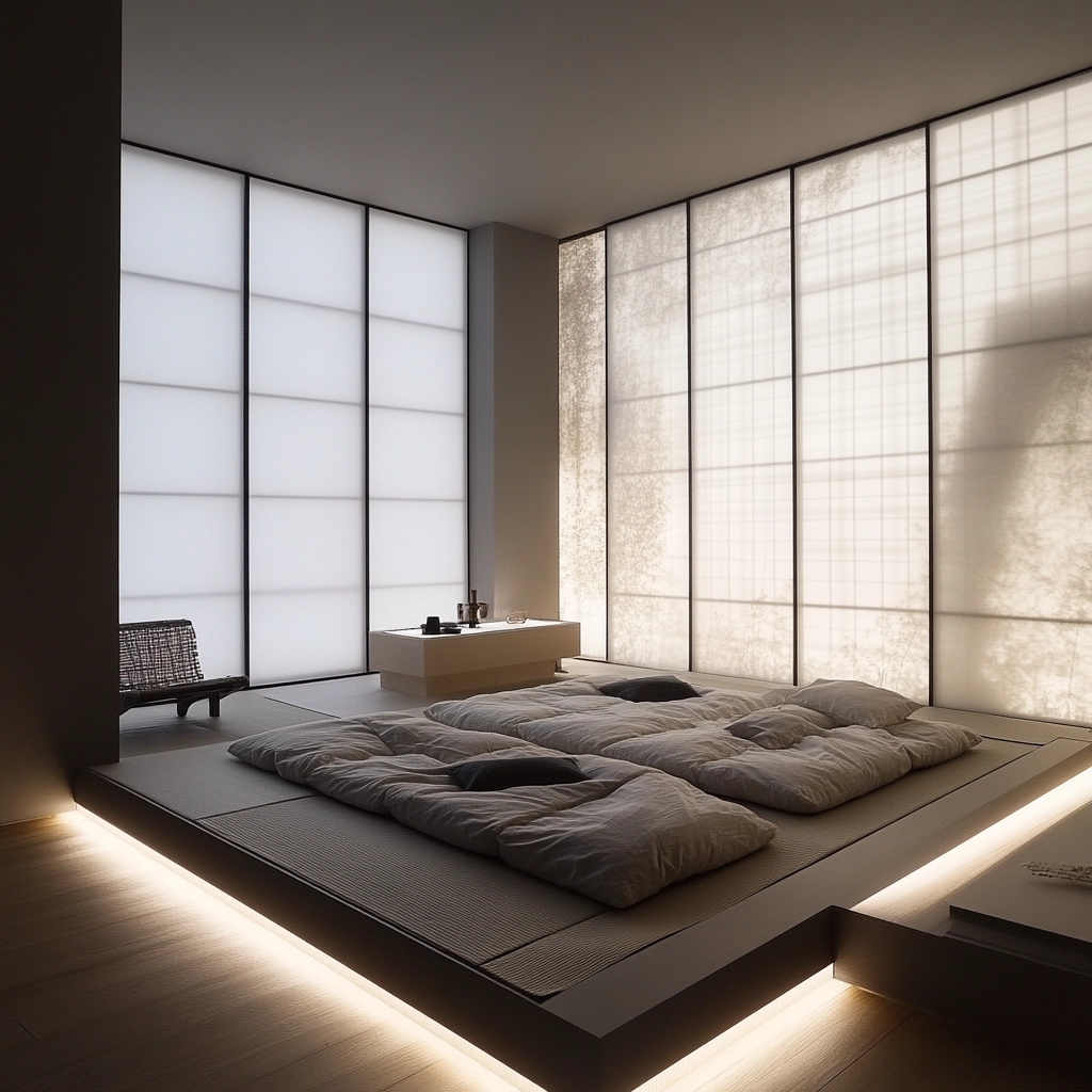 bedroom with dark grey carpet 23