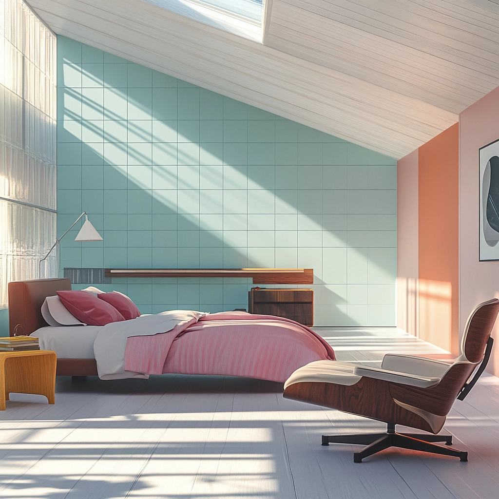 bedroom with dark grey carpet 26