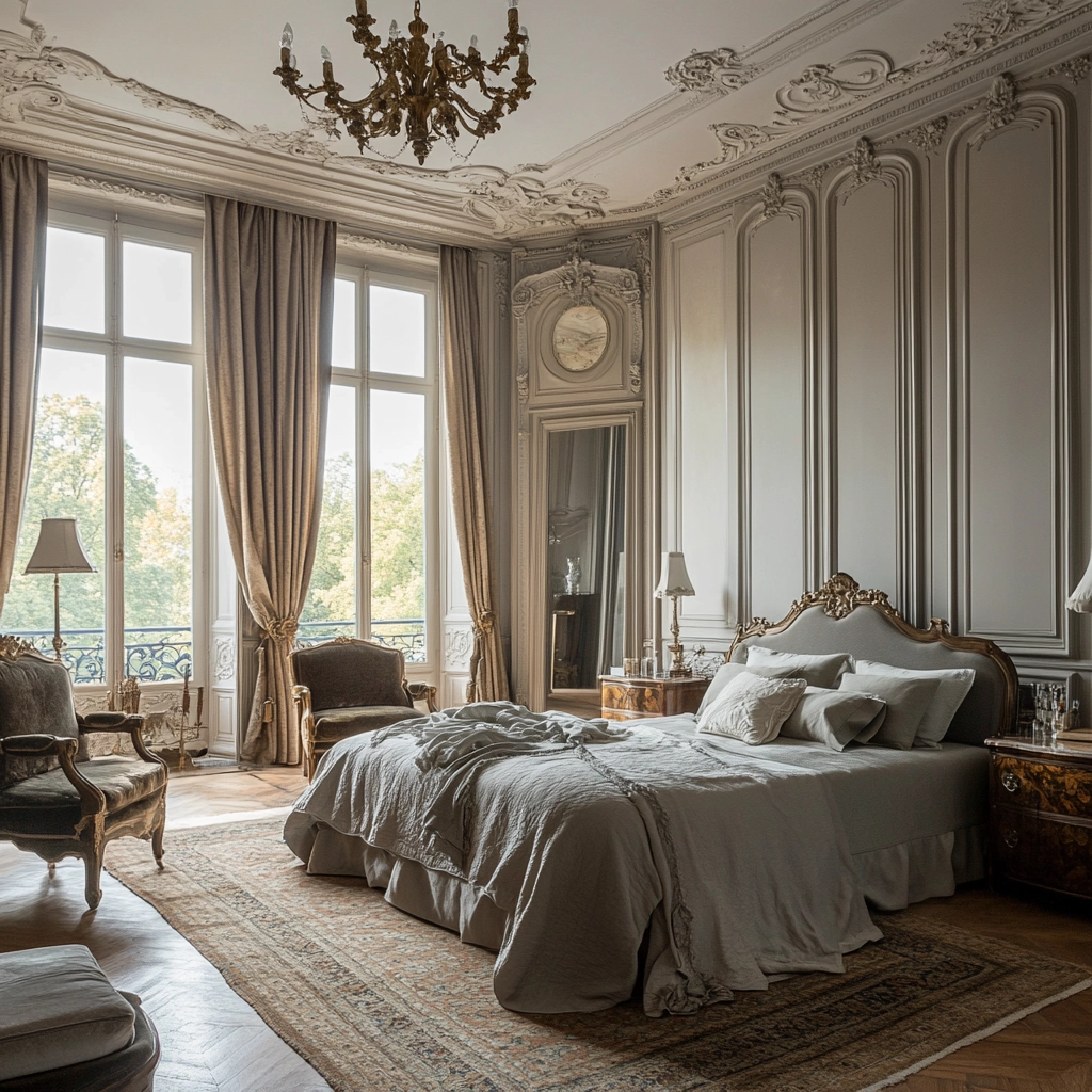 bedroom with dark grey carpet 30