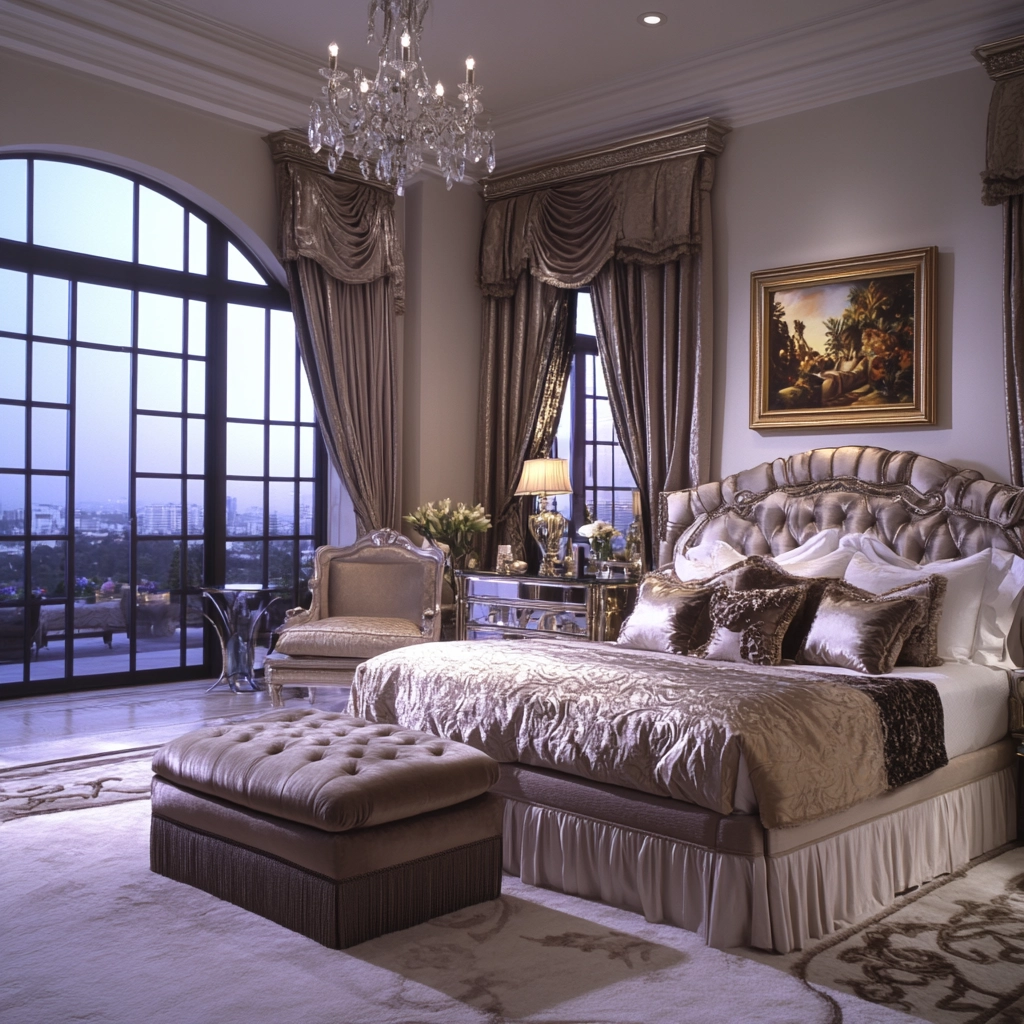bedroom with dark grey carpet 43