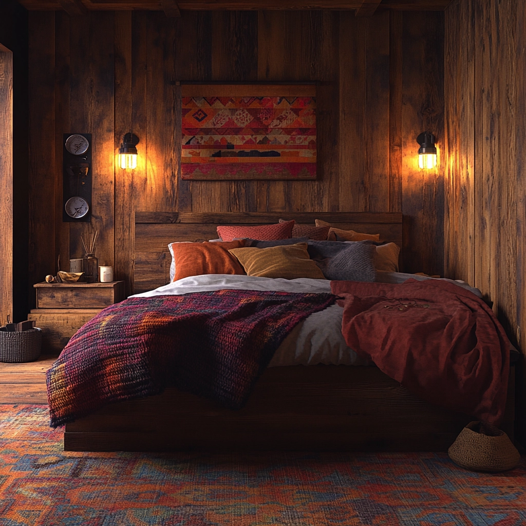 bedroom with dark grey carpet 46